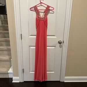 Coral Pink Beaded Gown